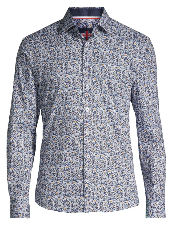 Chemise manches longues extensible à motif floral