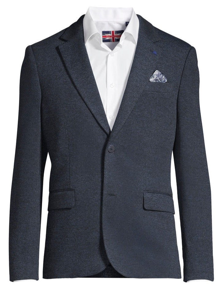 Veston marine en tricot texturé