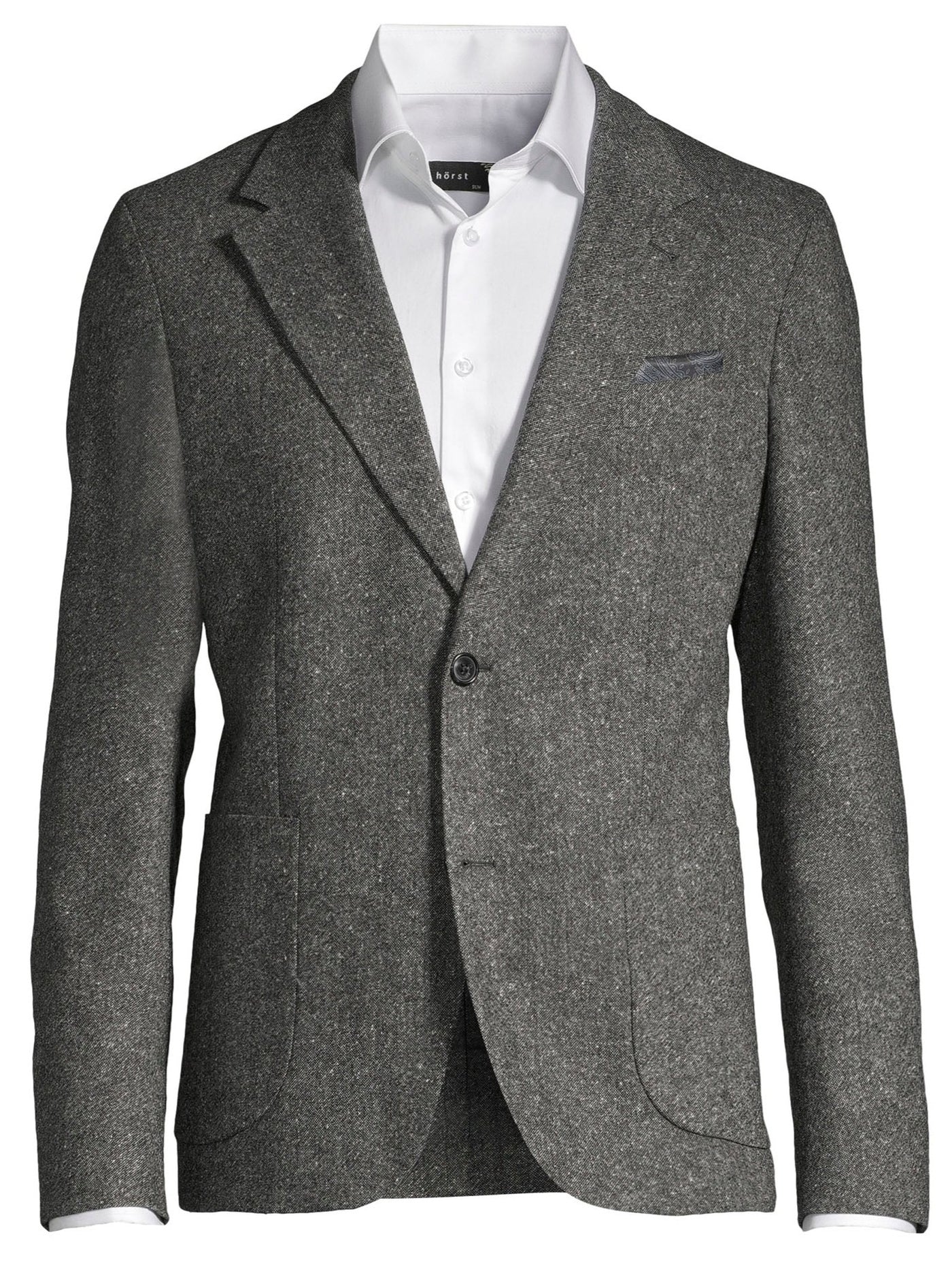 Veston contemporain noir en laine