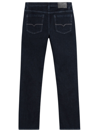 Jeans marine extensible coupe semi-ajustée