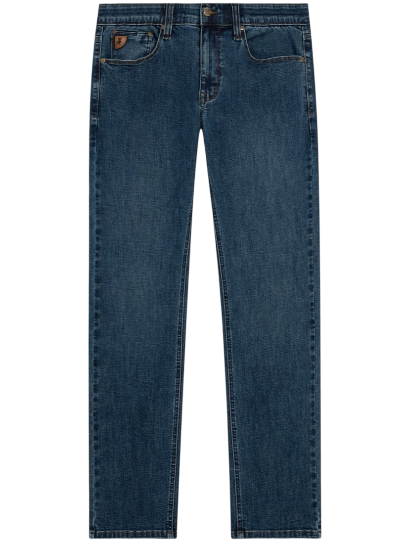 Jeans extensible bleu coupe ajustée