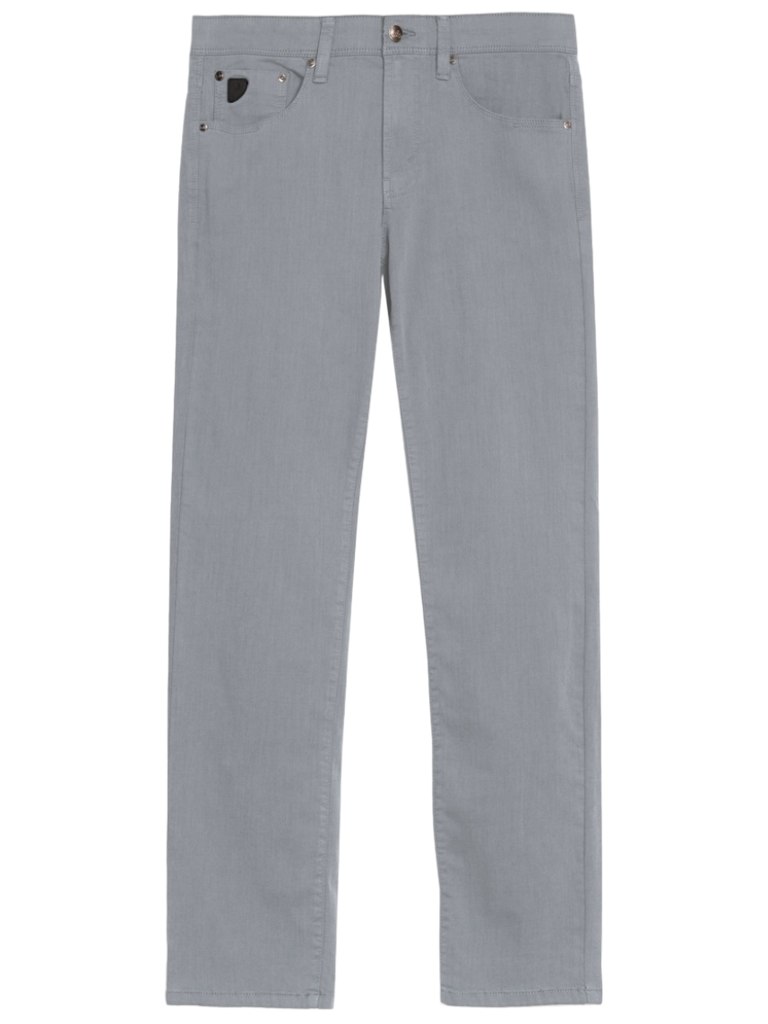 Pantalon de twill extensible gris coupe ajustée