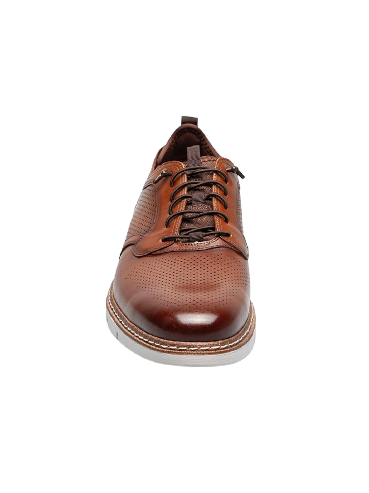 Chaussures en cuir cognac à lacets élastiques Synchro