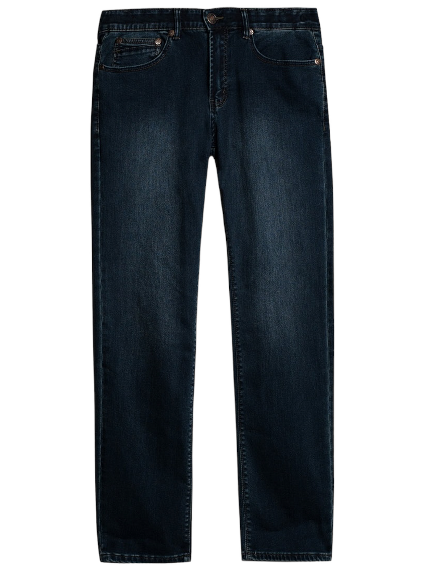 Jeans bleu foncé doublé effet délavé coupe étroite