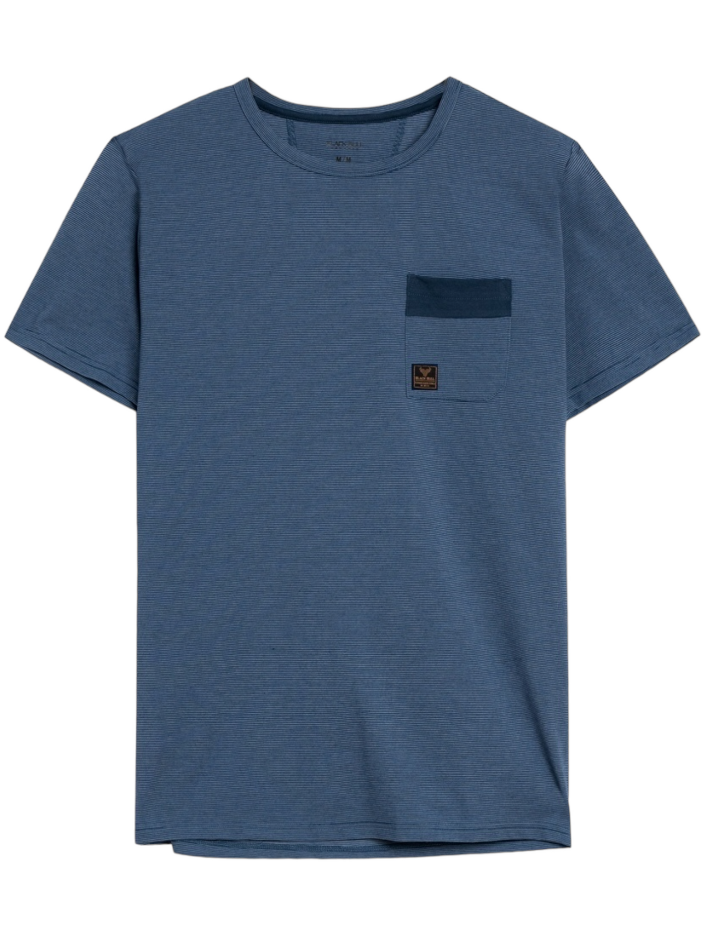 T-shirt bleu à microrayures