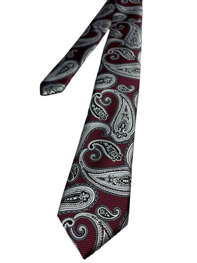 Cravate bourgogne à motif paisley