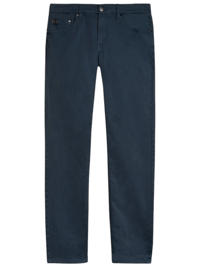 Pantalon de coton extensible marine foncé coupe semi-ajustée