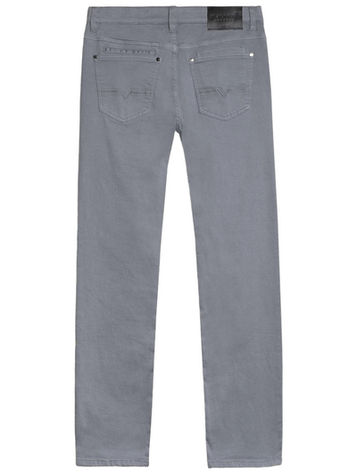 Pantalon de coton extensible gris coupe semi-ajustée