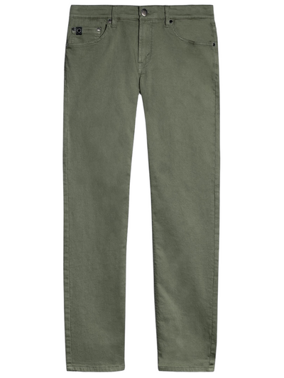Pantalon de coton extensible olive coupe semi-ajustée