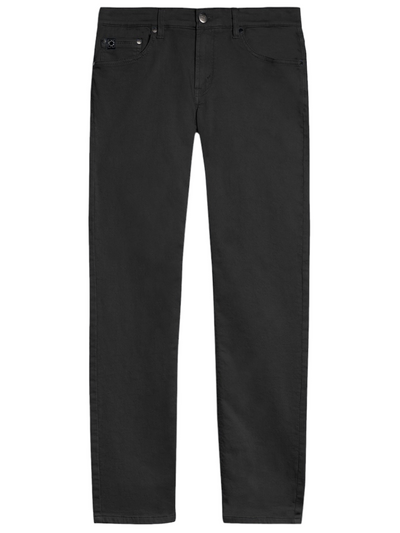 Pantalon de coton extensible noir coupe semi-ajustée