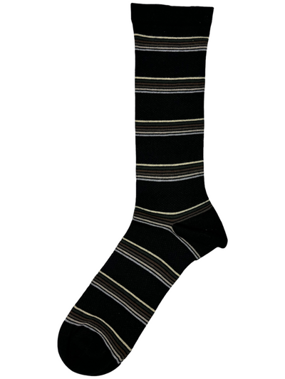 Bas noir à rayures