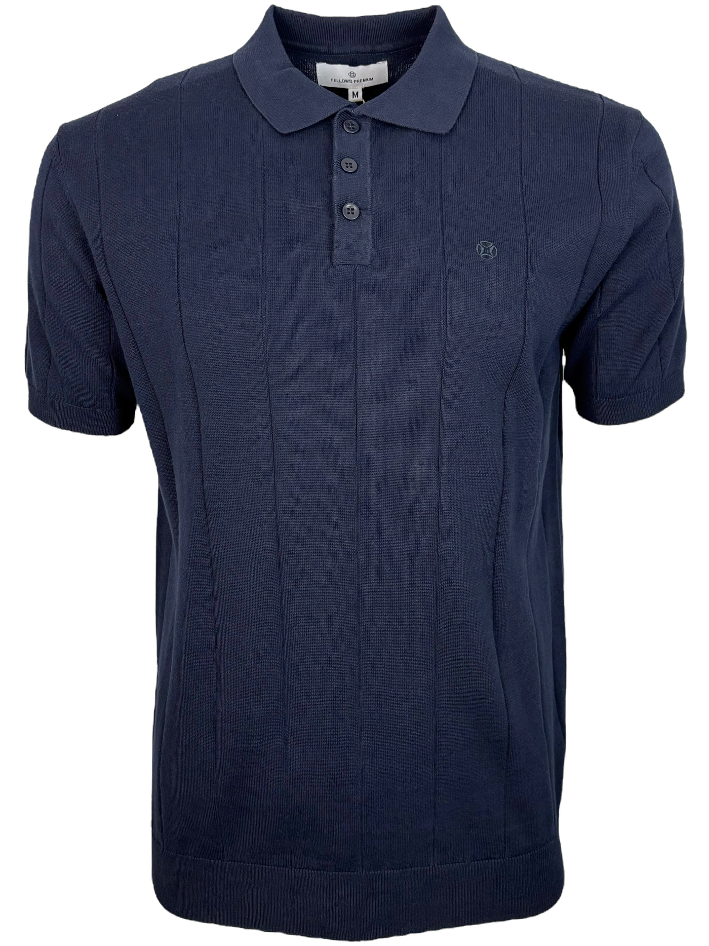 Polo marine à tricot côtelé