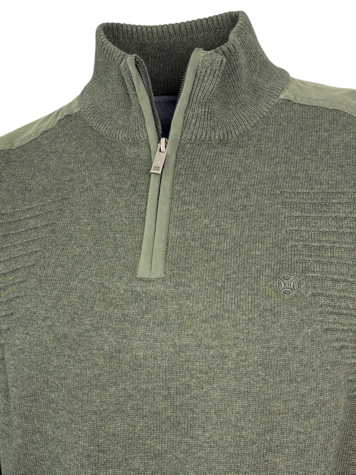 Chandail demi-zip côtelé vert