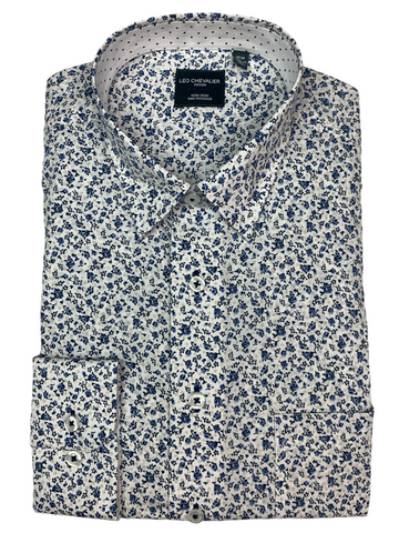 Chemise manches longues blanche imprimée
