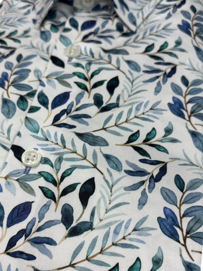 Chemise manches courtes à imprimé de feuillage