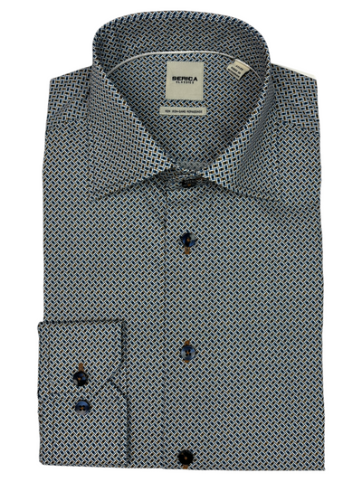 Chemise à manches longues taupe à motif