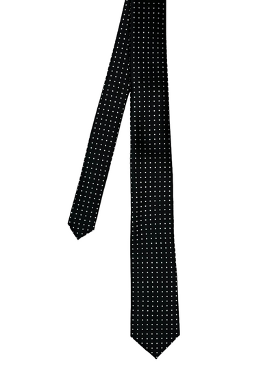 Cravate noire à pois