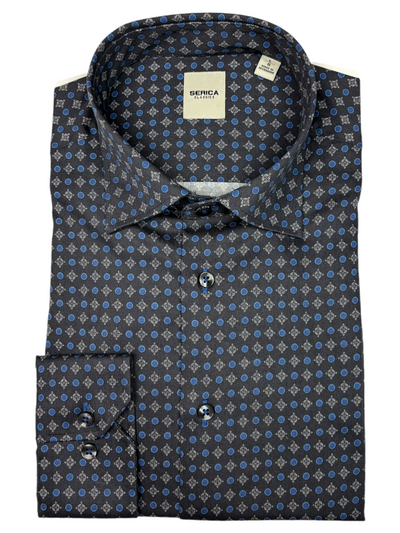 Chemise à manches longues noire à motif