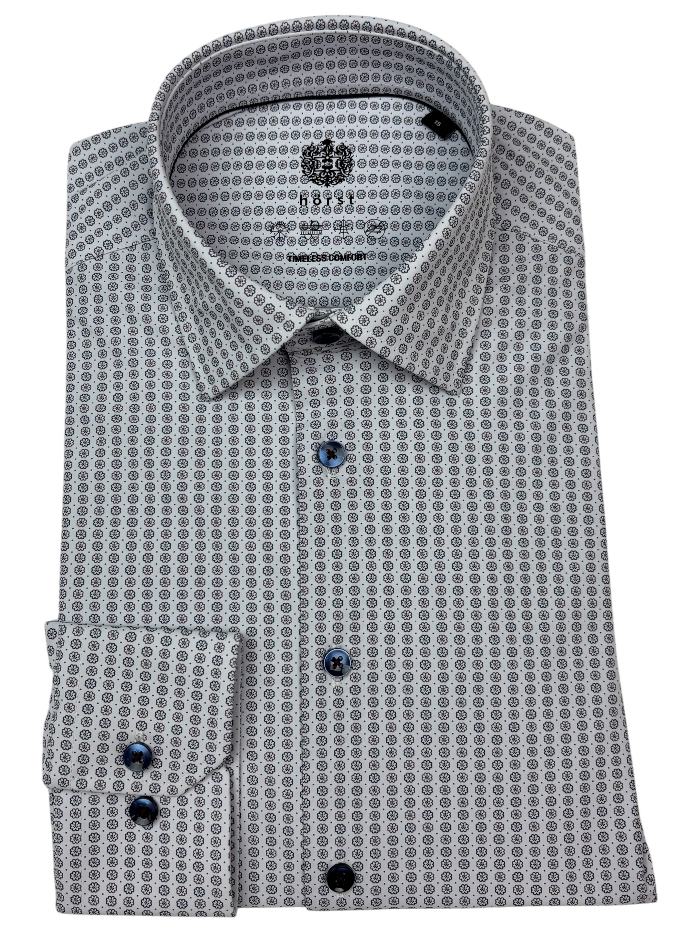 Chemise manches longues extensible micro-fleurs