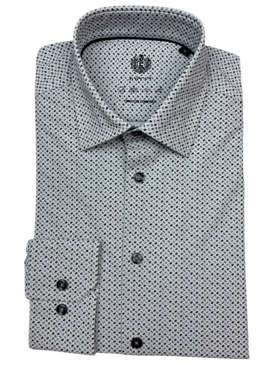 Chemise manches longues extensible à micro motif