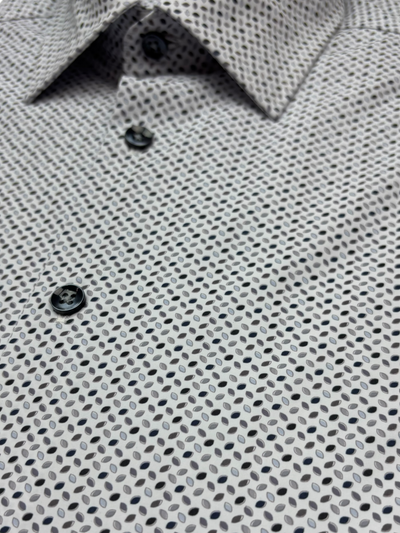 Chemise manches longues extensible à micro motif