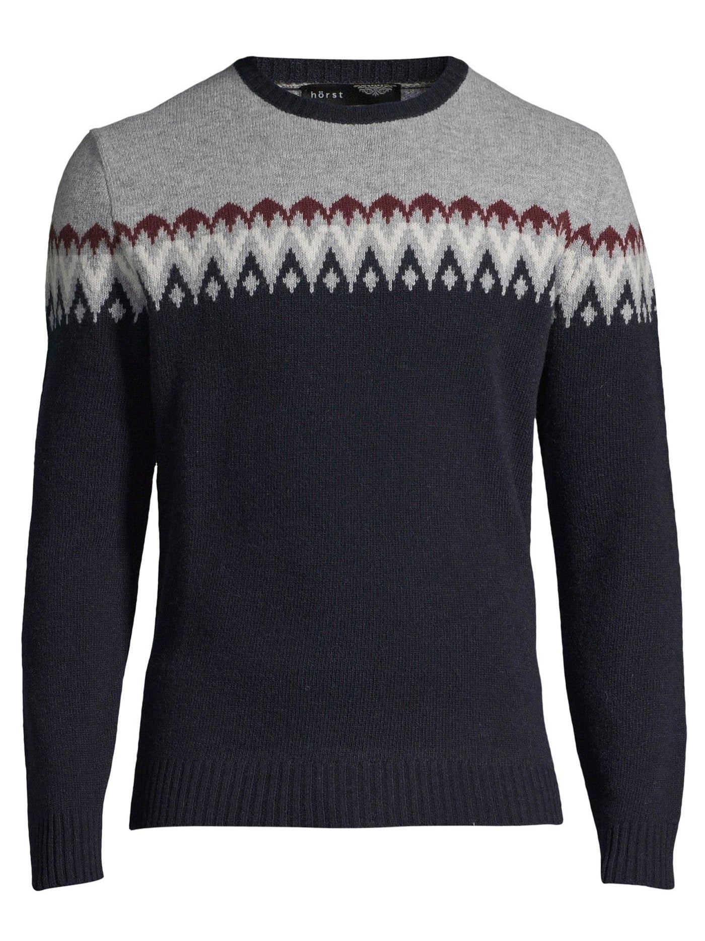 Chandail col rond marine en laine