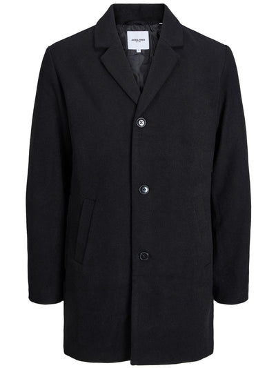 Manteau en laine mélangée noir Zac