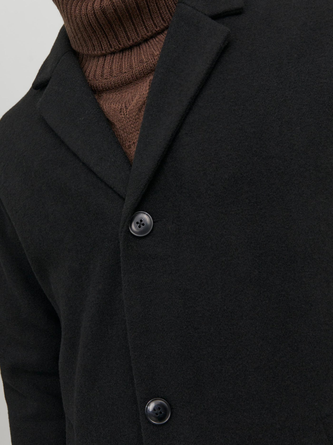 Manteau en laine mélangée noir Zac
