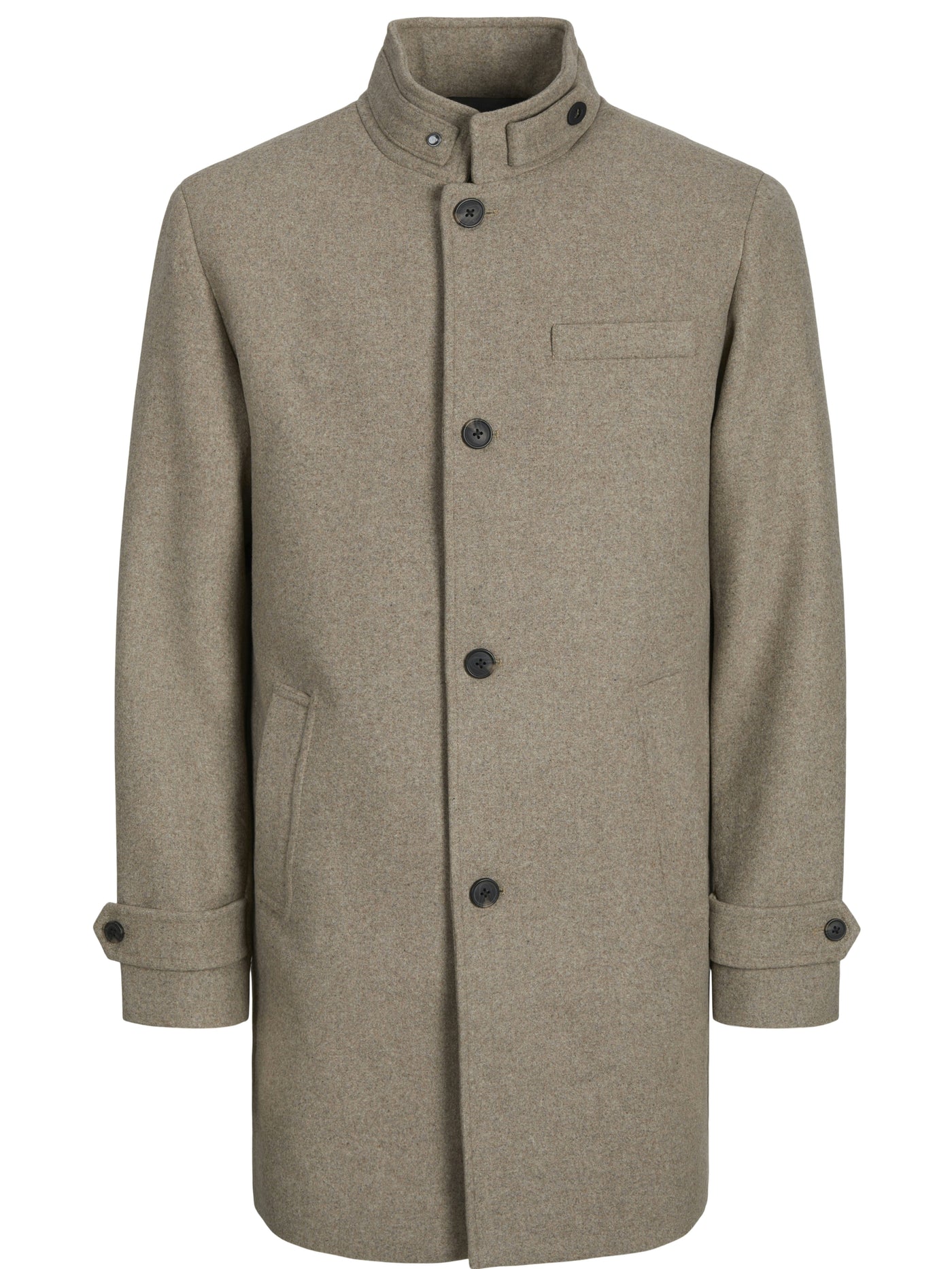 Manteau greige en laine Melton