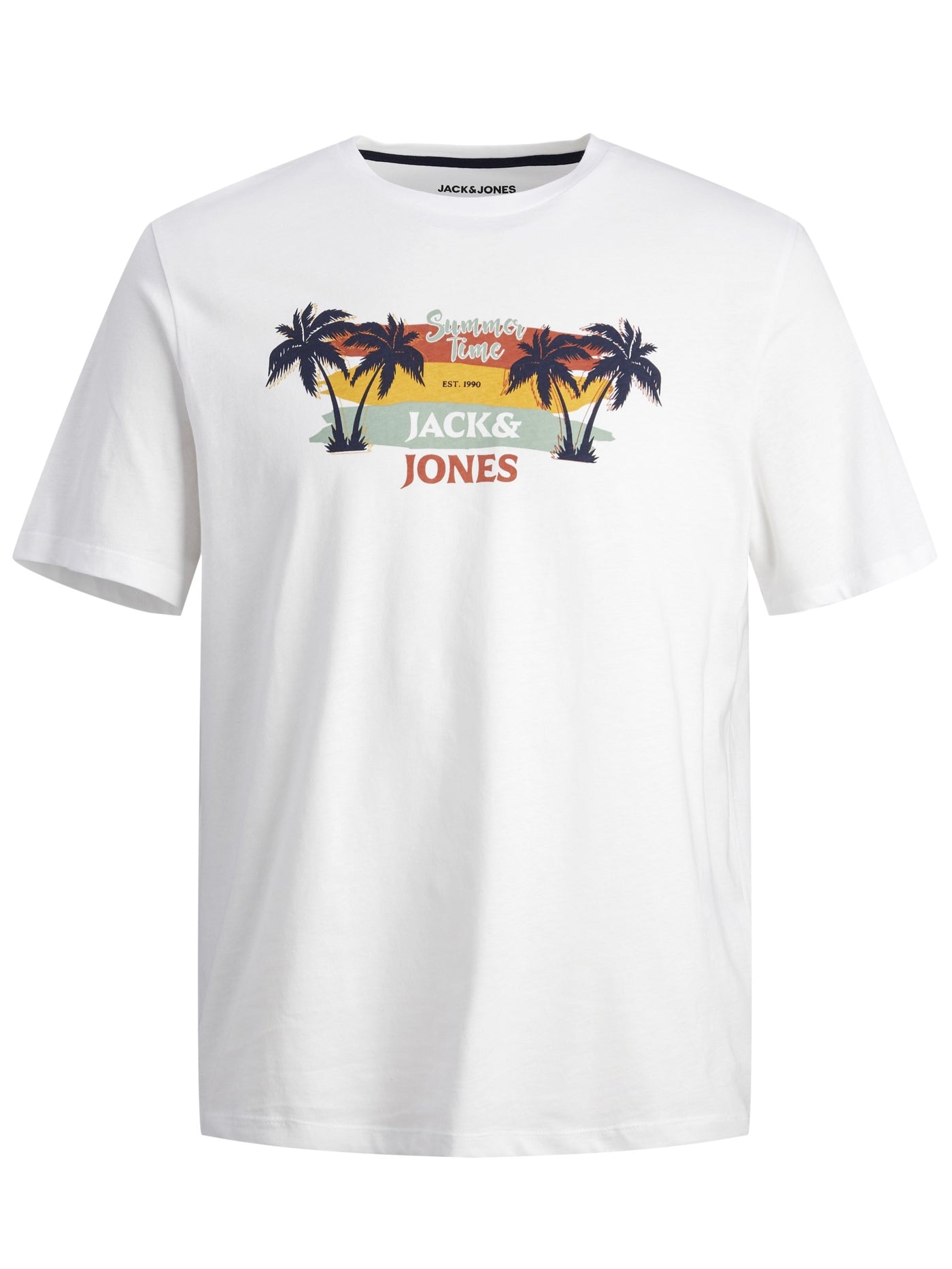T-shirt blanc à imprimé de palmiers