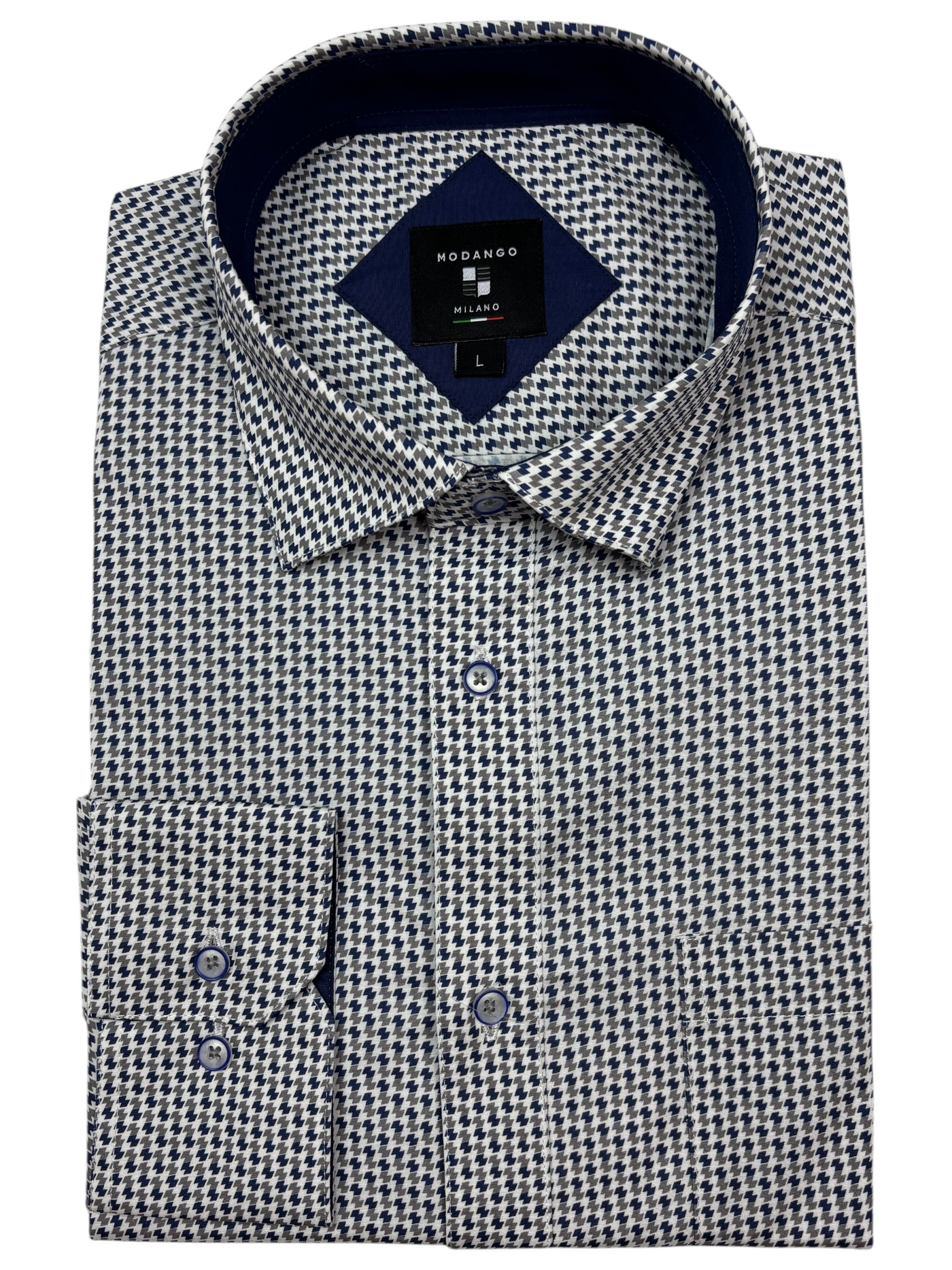 Chemise manches longues à motif géométrique