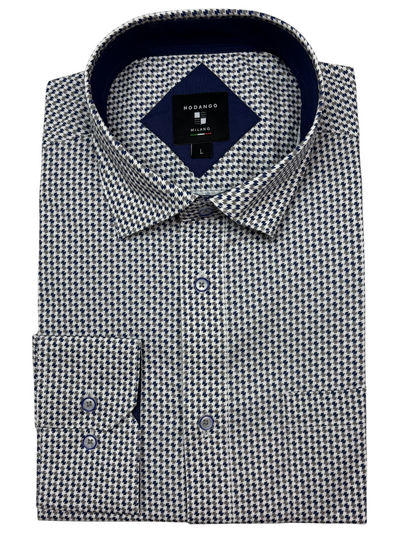 Chemise manches longues à motif géométrique