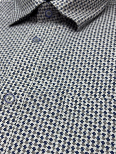 Chemise manches longues à motif géométrique