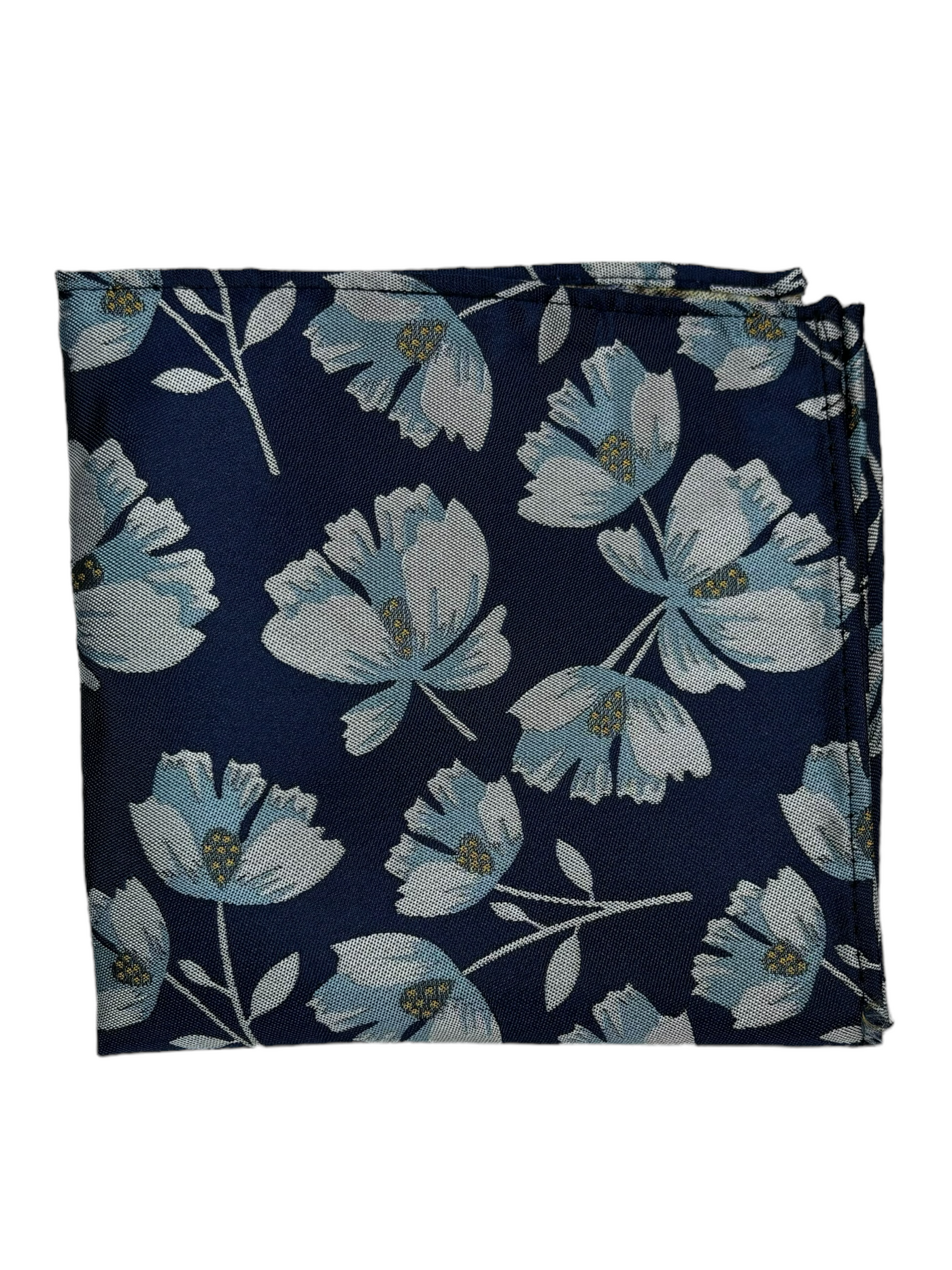 Mouchoir de poche à motif floral bleu