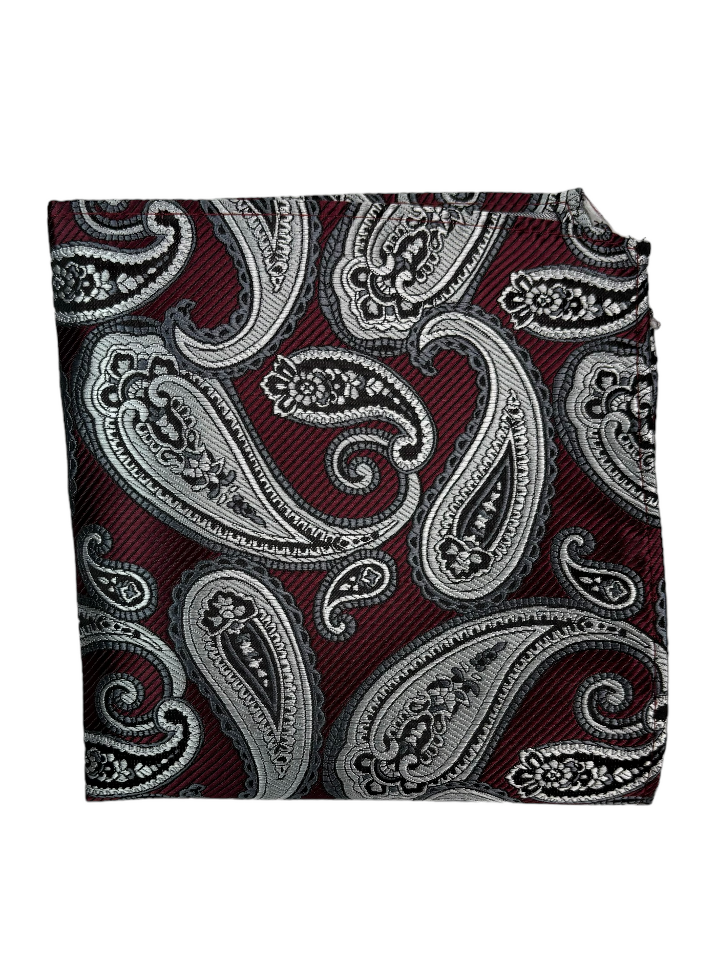 Mouchoir de poche bourgogne à motif paisley