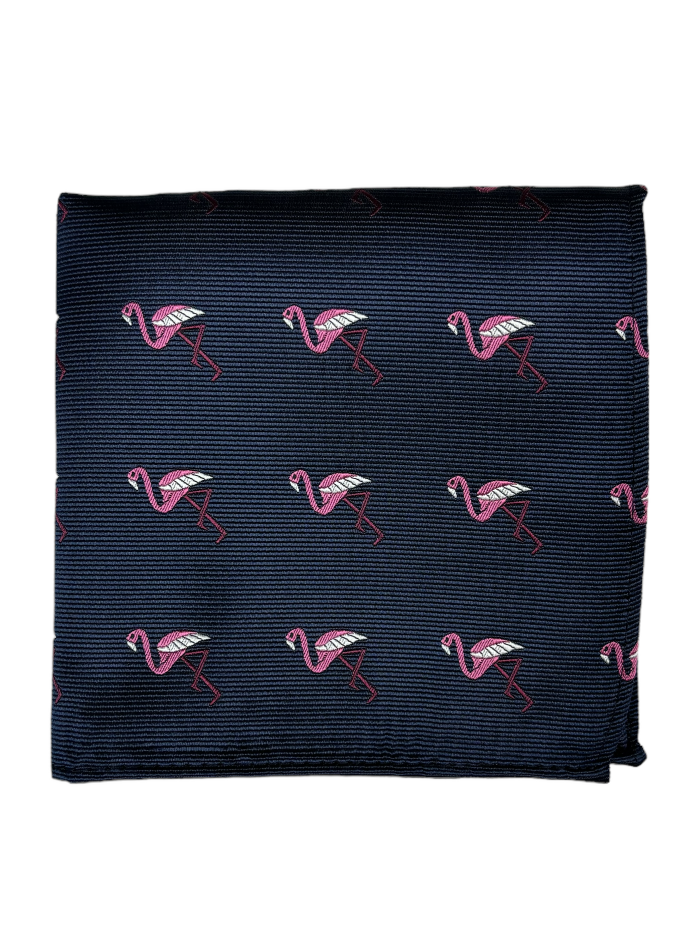 Mouchoir de poche marine à motif de flamants roses