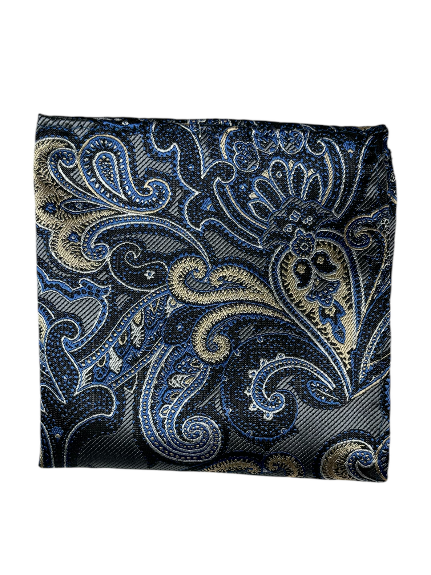 Mouchoir de poche bleu à motif paisley