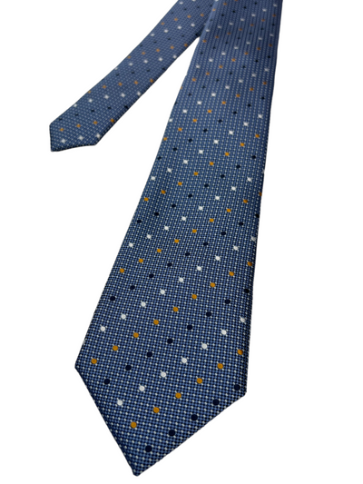 Cravate bleue à pois