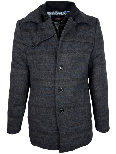 Manteau gris foncé en mélange de laine