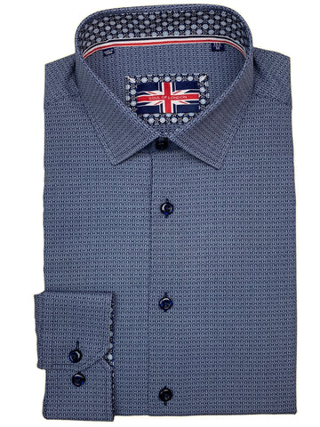 Chemise manches longues performante extensible bleue imprimée