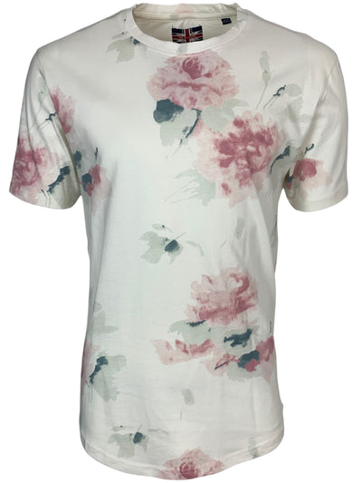 T-shirt ivoire à motif floral