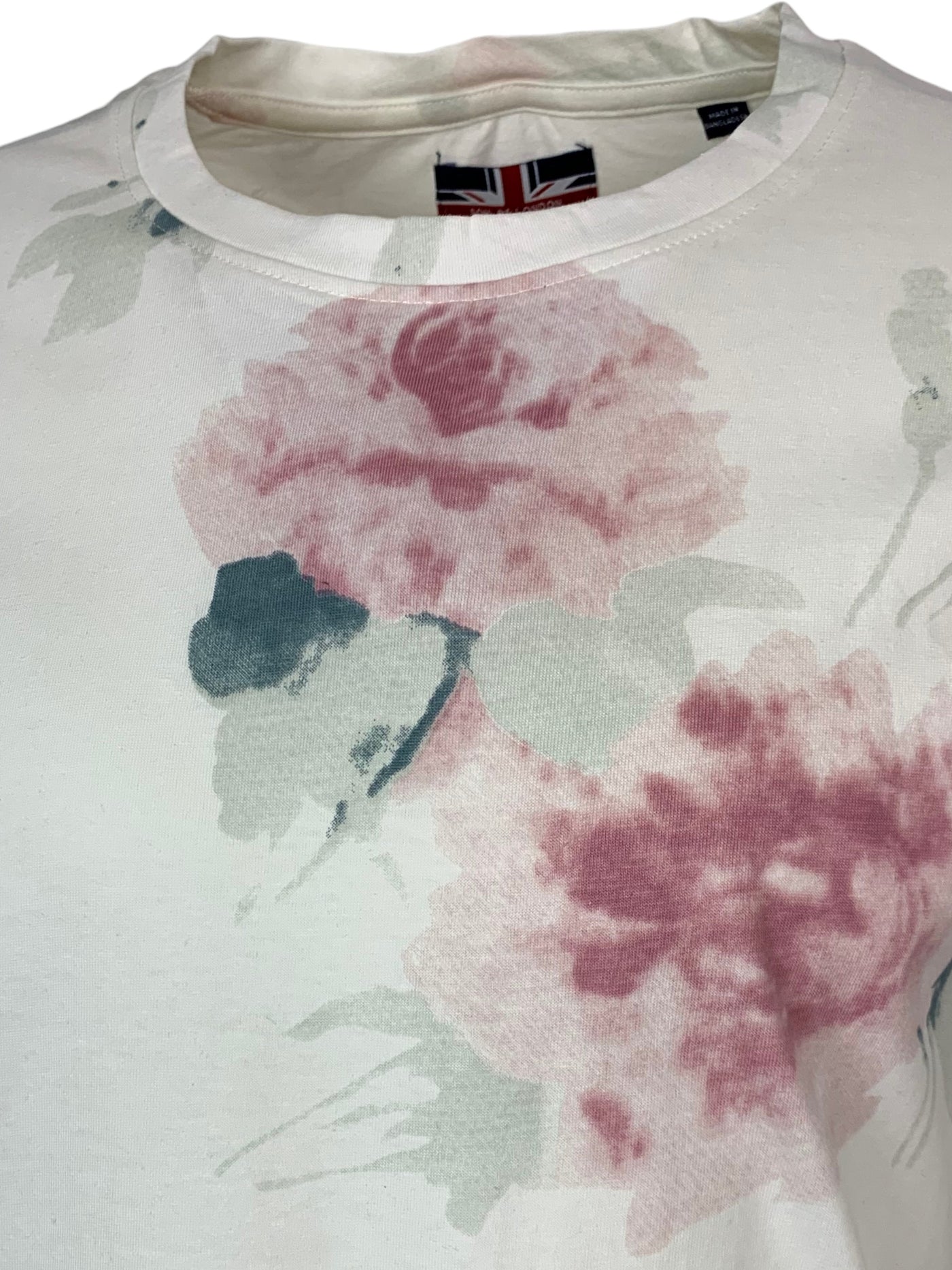 T-shirt ivoire à motif floral