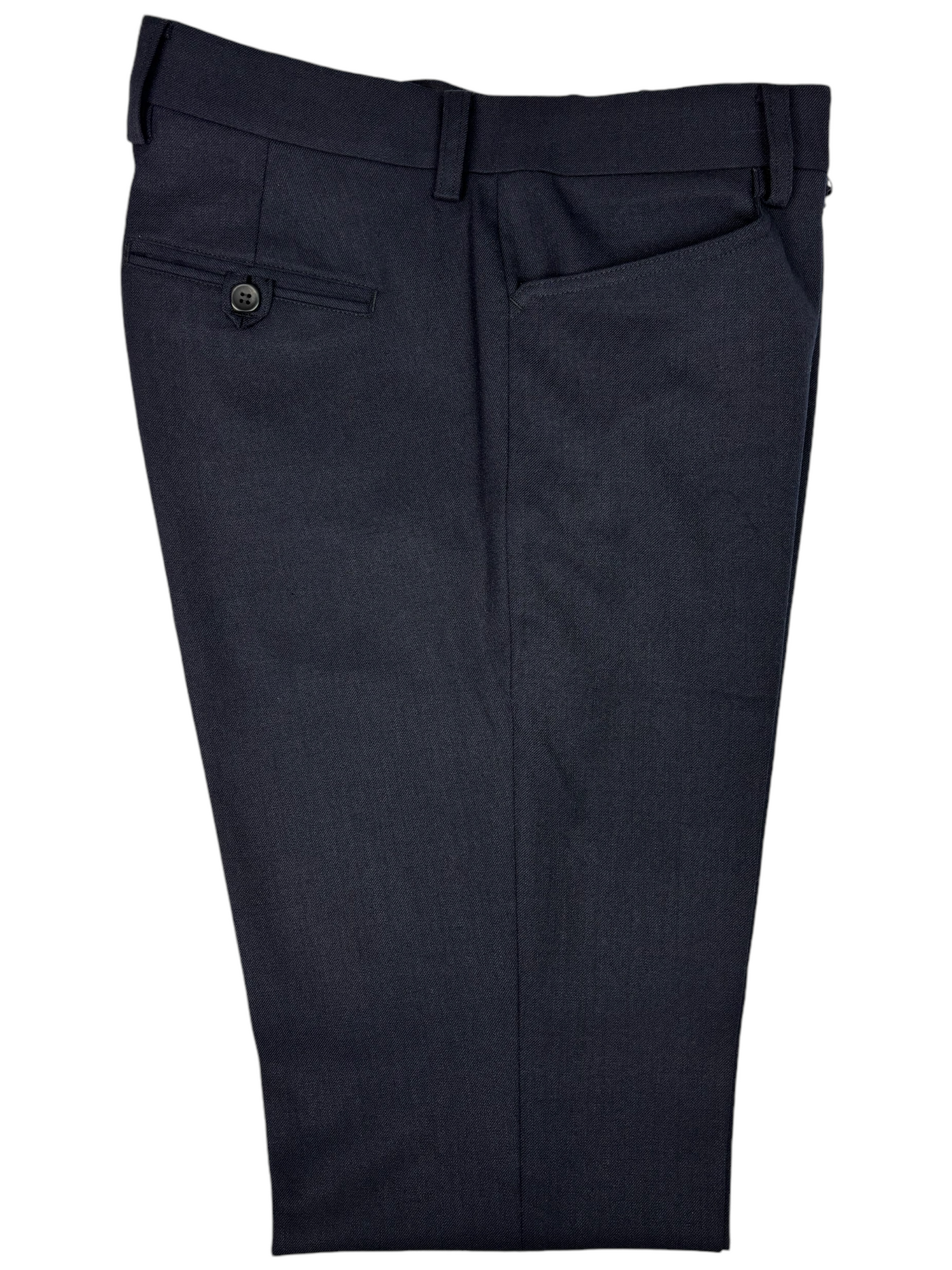 Pantalon habillé extensible en mélange de laine marine