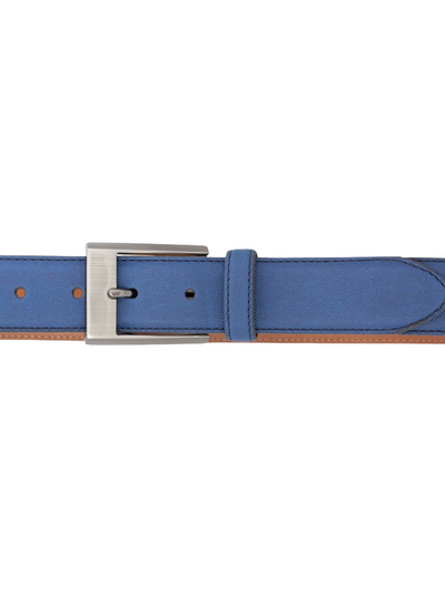 Ceinture bleue en cuir texturé