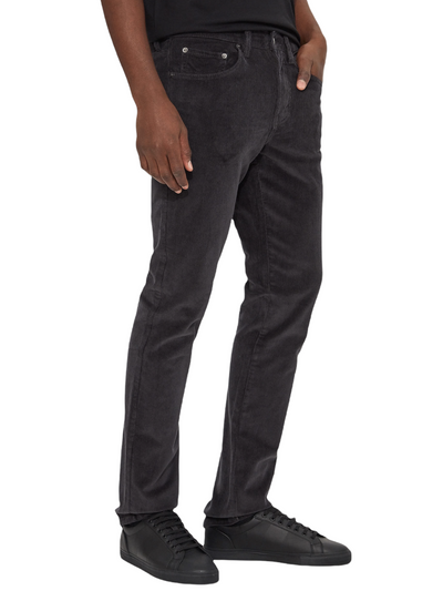 Pantalon charbon en velours côtelé coupe semi-ajustée