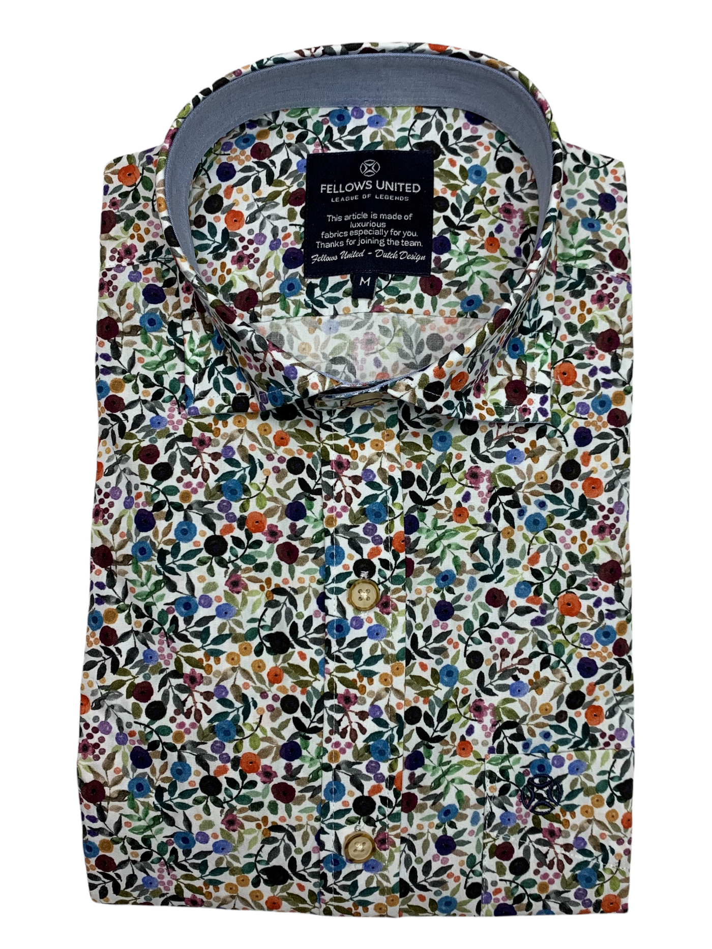 Chemise manches courtes à imprimé floral multicolore