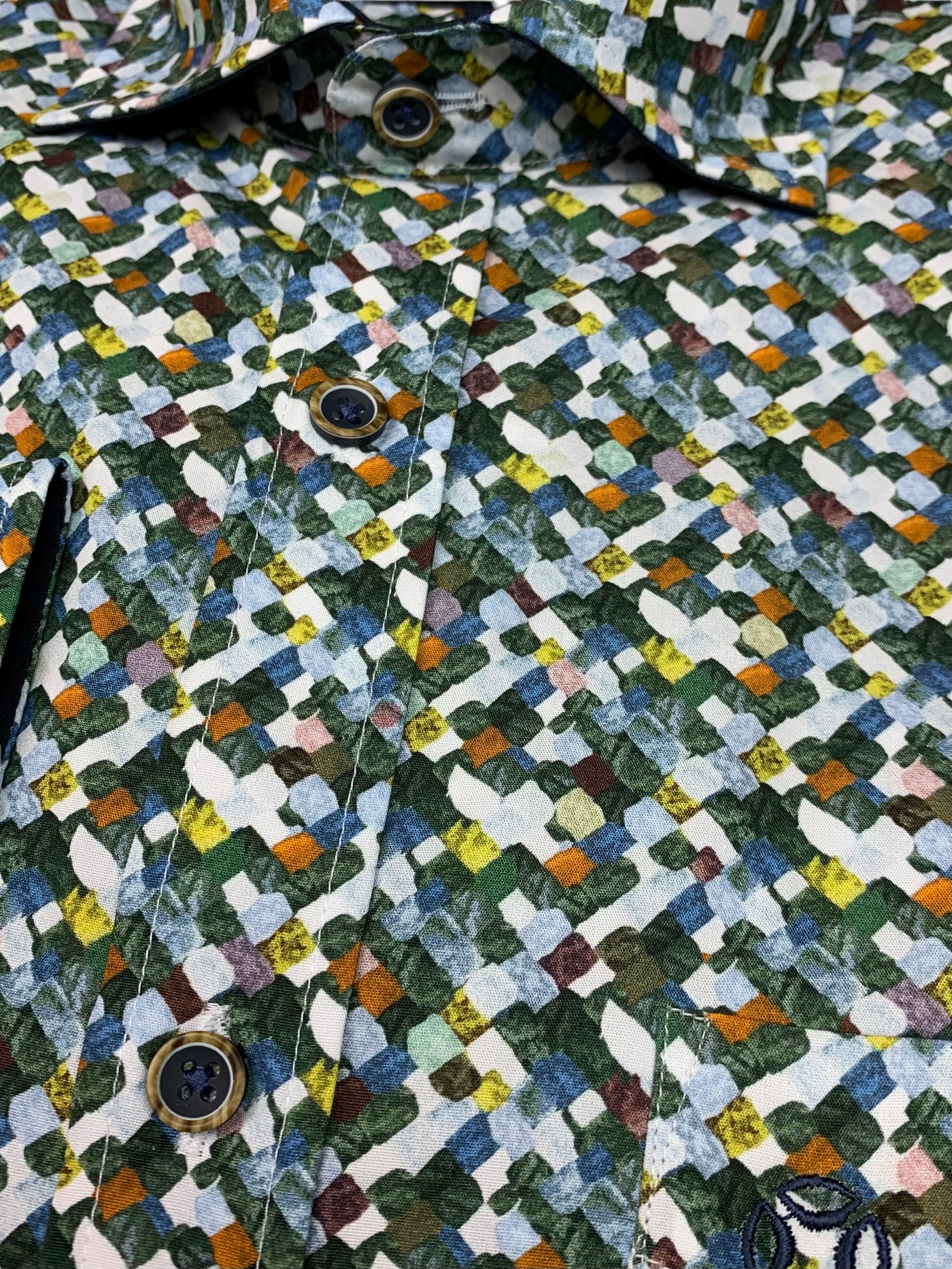 Chemise manches longues à motif multicolore