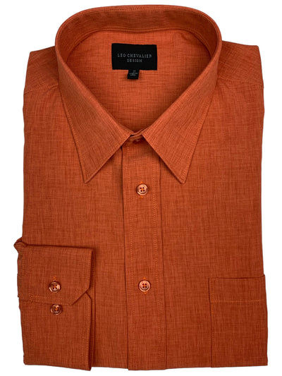 Chemise habillée orange microfibre coupe régulière