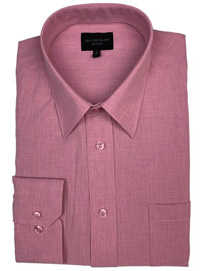 Chemise habillée rose microfibre coupe régulière