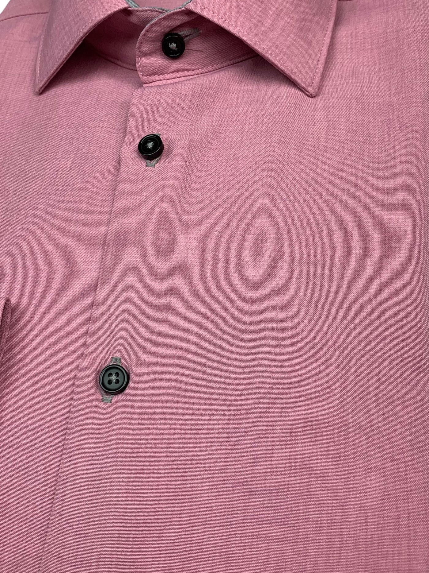 Chemise habillée microfibre rose à manches longues coupe ajustée